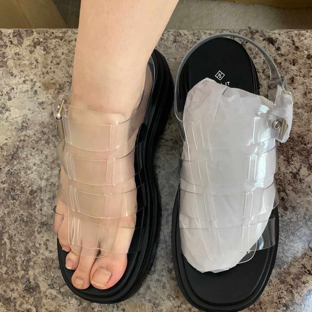 Transparent / Translucent Call It Spring Chunky Sandals - Picture 14 of 17